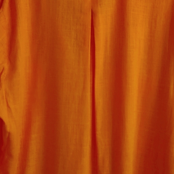 NWT Women's Laura Orange Button Down Shirt Viscose & Linen Blend Size 8 - Picture 5 of 11